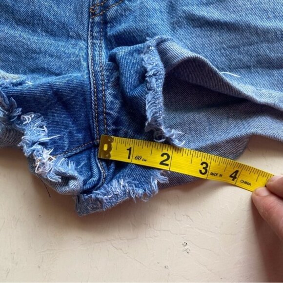 Levis Premium Ribcage Shorts Size 26 Urban Oasis Button Fly High Waist Cowgirl - Picture 13 of 15